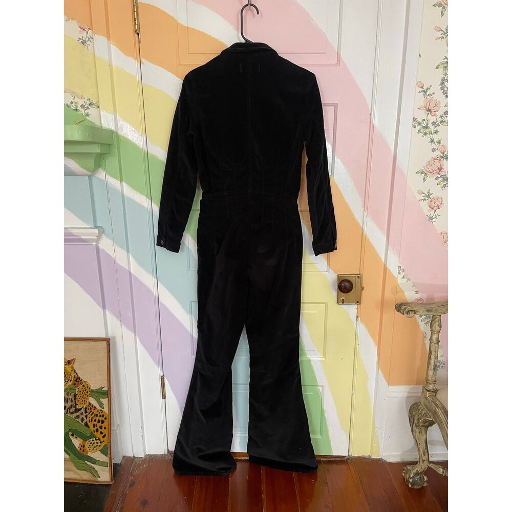 Free People We The Free Jayde Corduroy Flare Jumpsuit Black Medium - Picture 12 of 13